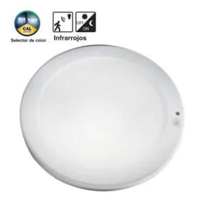 82.381/CCT, Plafón Led 16W, extraplano, con sensor de movimiento y crepuscular