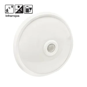 82382/DIA, Plafón led integrado 15W, con sensor de movimiento Ir, crepuscular y función luz de emergencia