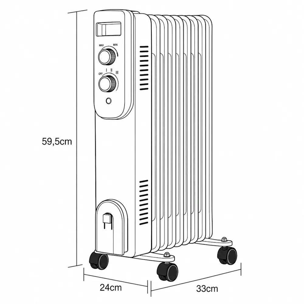 93.067/7, Radiador de aceite, 1500W