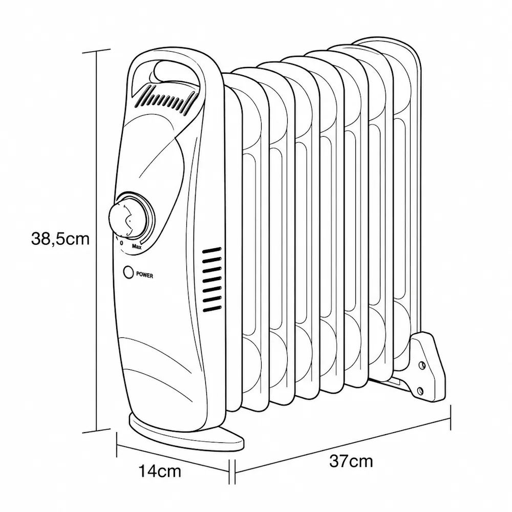93.069/9/N, Radiador de aceite mini, 800W