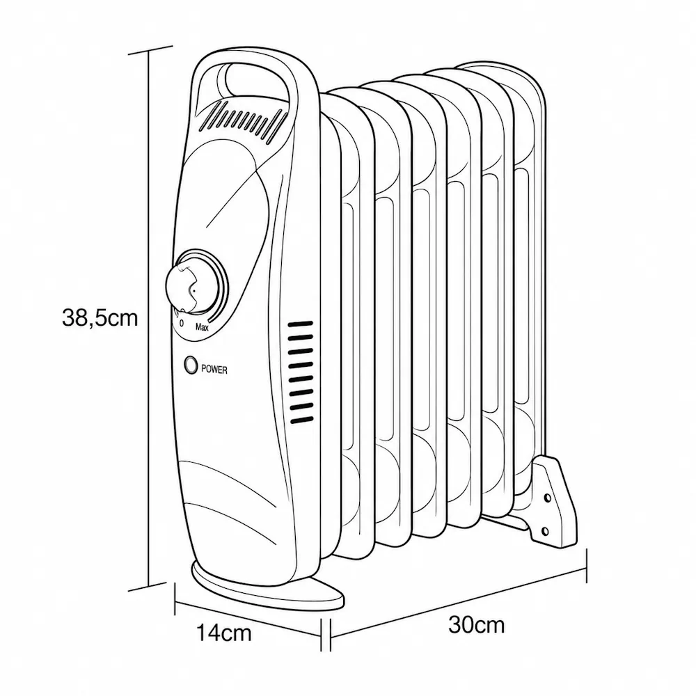 93.069/7/N, Radiador de aceite mini 600W