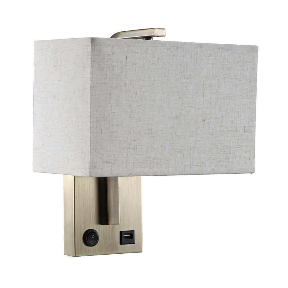 AGATHA, Aplique para cabecero de cama, con puerto USB
