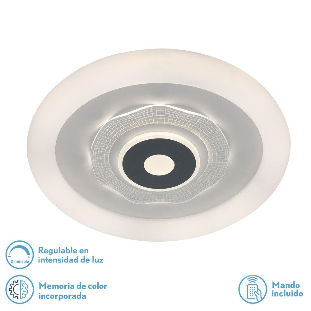 Alternative view of ANTHE, Plafón LED, 78W, selector de color de luz, intensidad luz regulable, memoria y mando a distancia