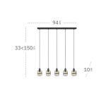 Colgante 5 alturas, ZENDA, dimensiones