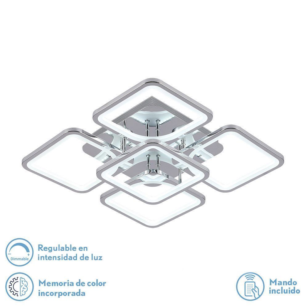 Alternative view of ELARA, Plafón LED, 129W, selector de color de luz, regulable, con mando