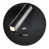 GIOTTO, Aplique Led para cabecero de cama, redondo, con puerto USB