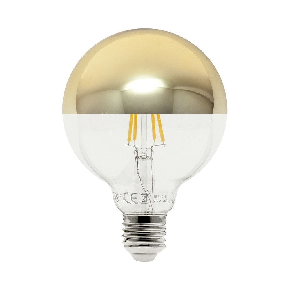 Bombilla LED Filamento Globo, reflector oro, 10W (400K), (175xØ125 mm)