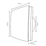 LILLE, Extractor de baño 100mm, dimensiones