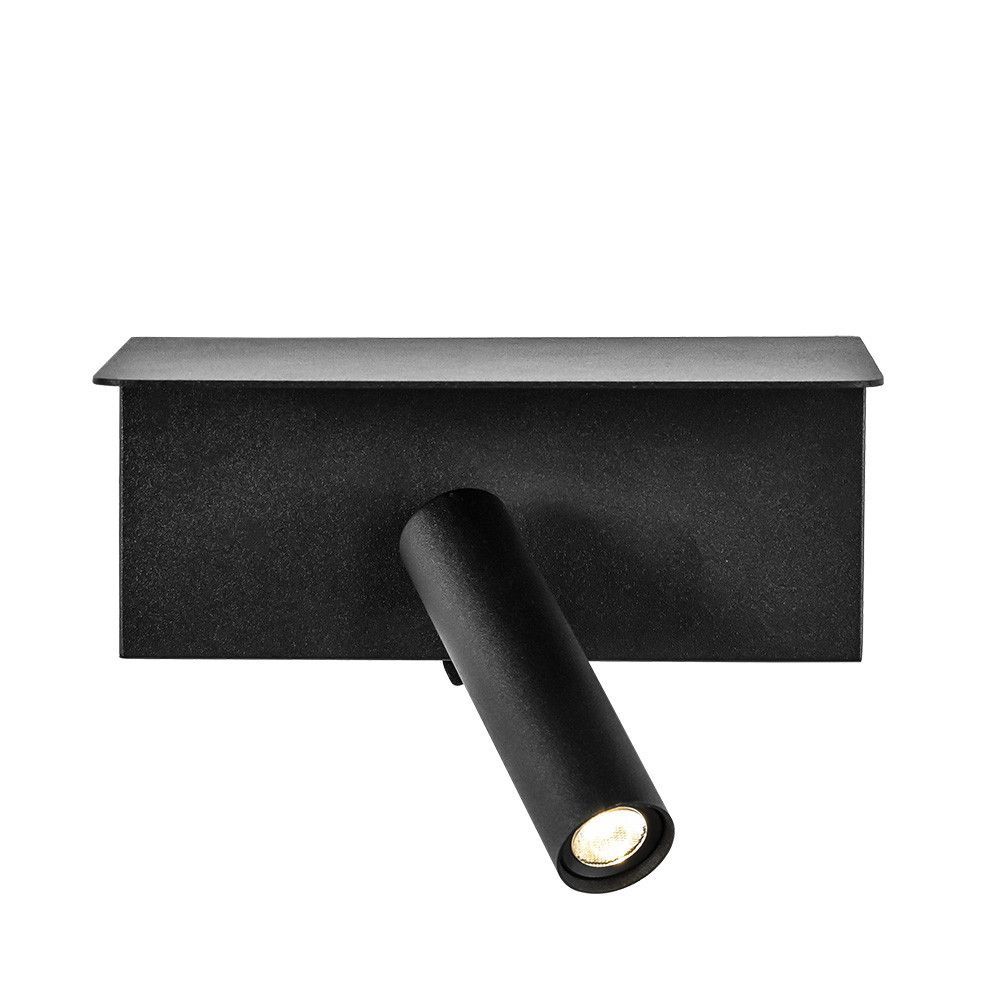 LEONARDO, Aplique led para cabecero de cama, con puerto USB, color negro