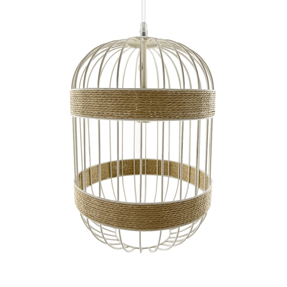 PIAMONTE, Lámpara colgante con detalles en cuerda natural, detalle