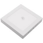 Plafón led cuadrado blanco con sensor de movimiento y crepuscular, ONIX