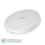 Plafón led redondo blanco con sensor de movimiento y crepuscular. Con selector de color de luz, JADE