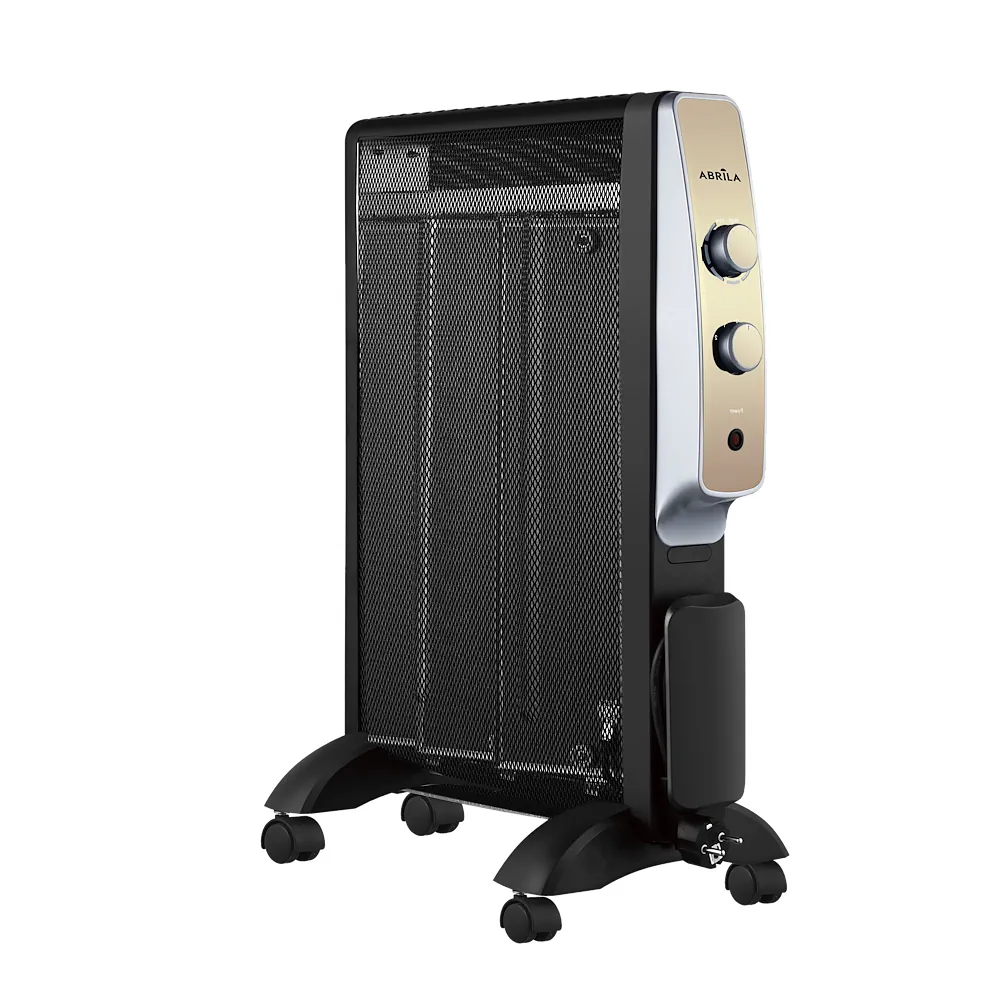 ABRIGO, Radiador de mica, 1500W. Color negro/oro