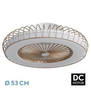 ALBONEZ, ventilador de techo tipo plafón, color dorado