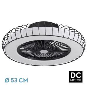 ALBONEZ, ventilador de techo tipo plafón, color negro