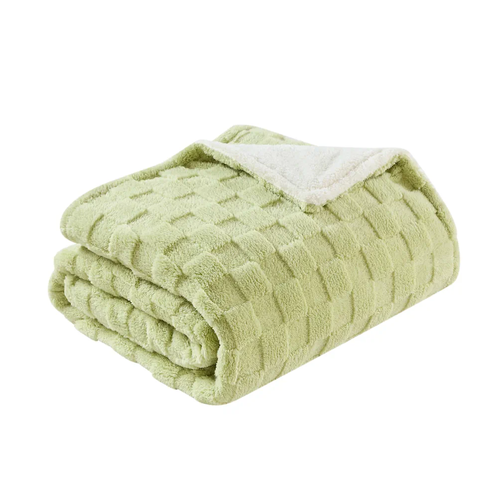 ALCANTARA, Manta eléctrica 160x120 cm, color verde y blanco