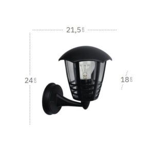 ALNILAN, aplique exterior con brazo, dimensiones