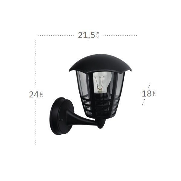 ALNILAN, aplique exterior con brazo, dimensiones