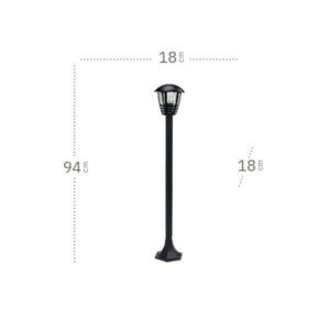 ALNILAN, farola exterior aluminio, dimensiones