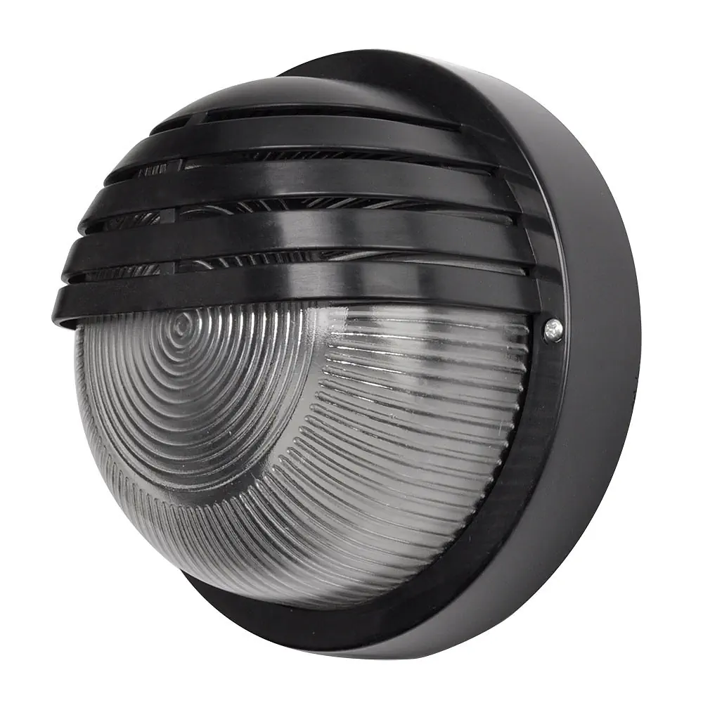 CANOPUS, Aplique exterior redondo, color negro. IP44