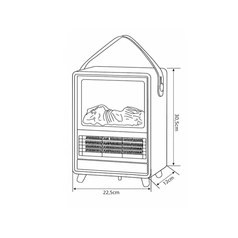 ARKANSAS, Termoventilador cerámico, imitación chimenea 1500W