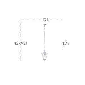 AURIGA, colgante exterior aluminio, dimensiones