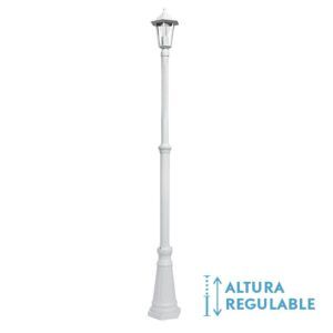 AURIGA, farola exterior aluminio, regulable en altura, color blanco