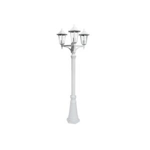 AURIGA, farola exterior aluminio, altura regulable, de 3 cabezas, color blanco, recogida