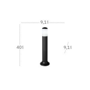 AZAFRAN, poste luz corto, dimensiones