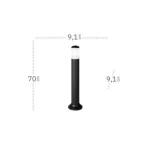 AZAFRAN, poste luz largo, dimensiones