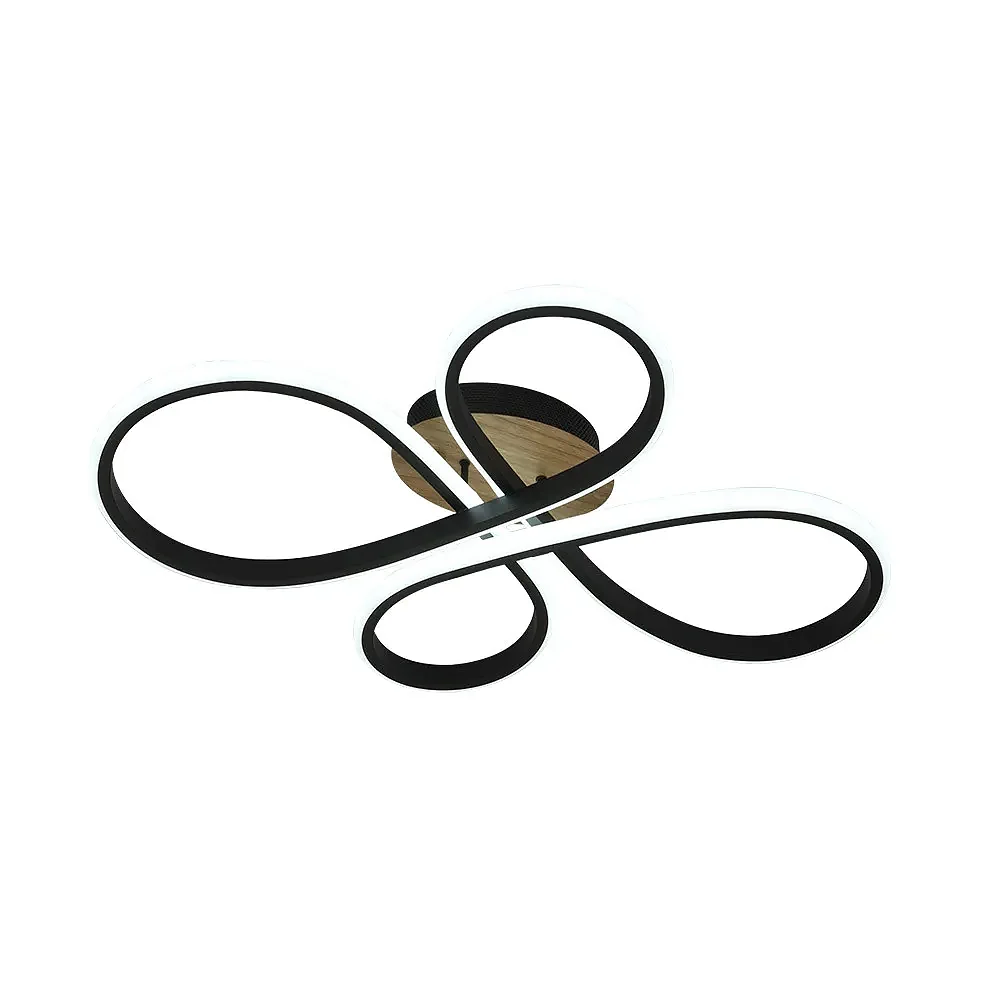 BANDEIRA, Plafón led 104W, color negro madera