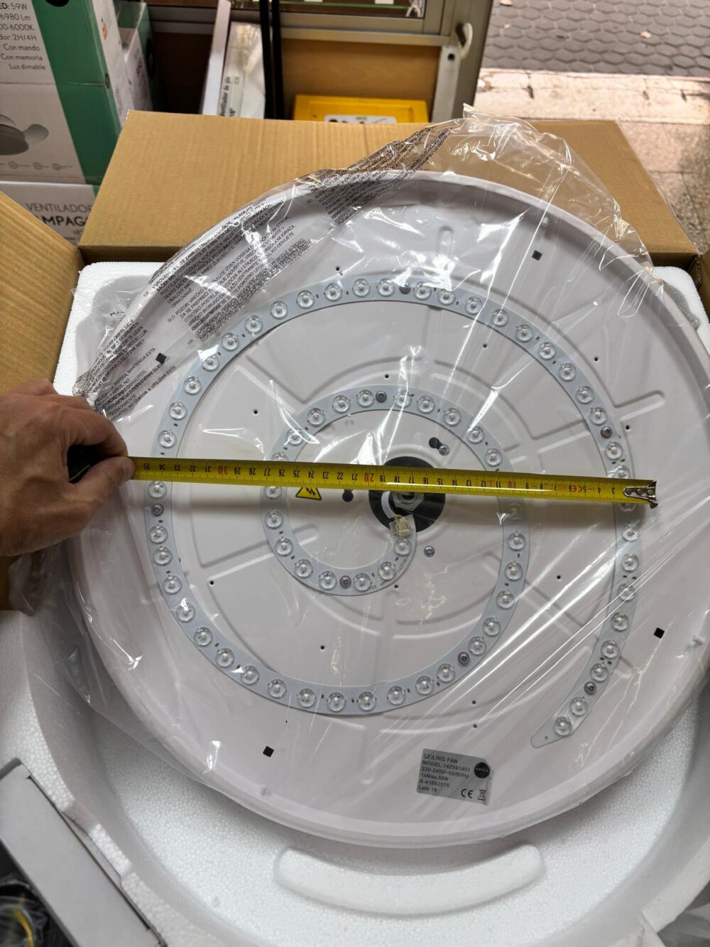 99.KIT-LED-ESCORPIO2, Repuesto luz led ventilador techo, modelos 2026, detalle, dimensiones