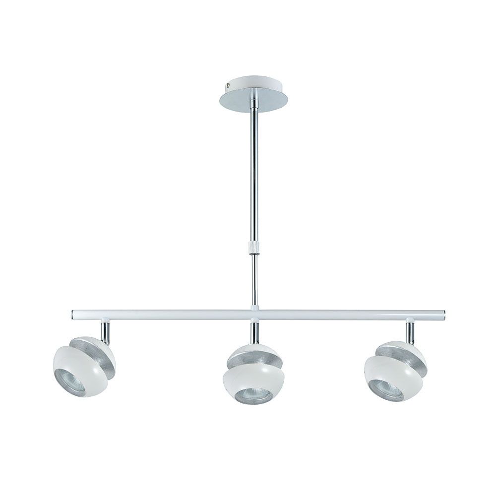 Alternative view of BEETHOVEN, Colgante 3 focos - Blanco/Plata