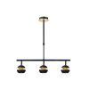 BEETHOVEN, Colgante 3 focos - Negro/Oro
