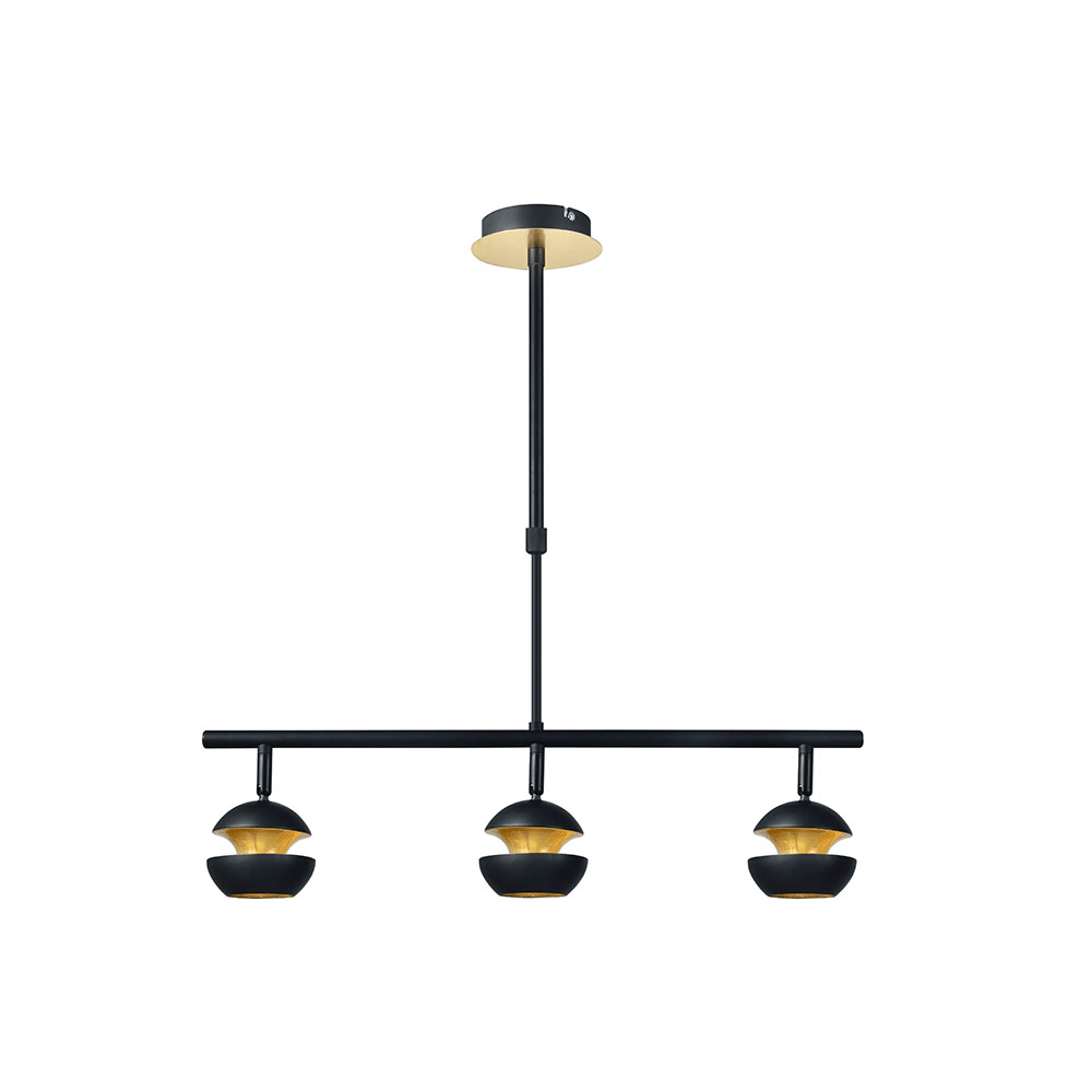 BEETHOVEN, Colgante 3 focos - Negro/Oro