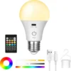 Bombilla led recargable USB, RGB, mando a distancia, táctil