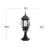 CAELUM, Farol sobremuro, dimensiones