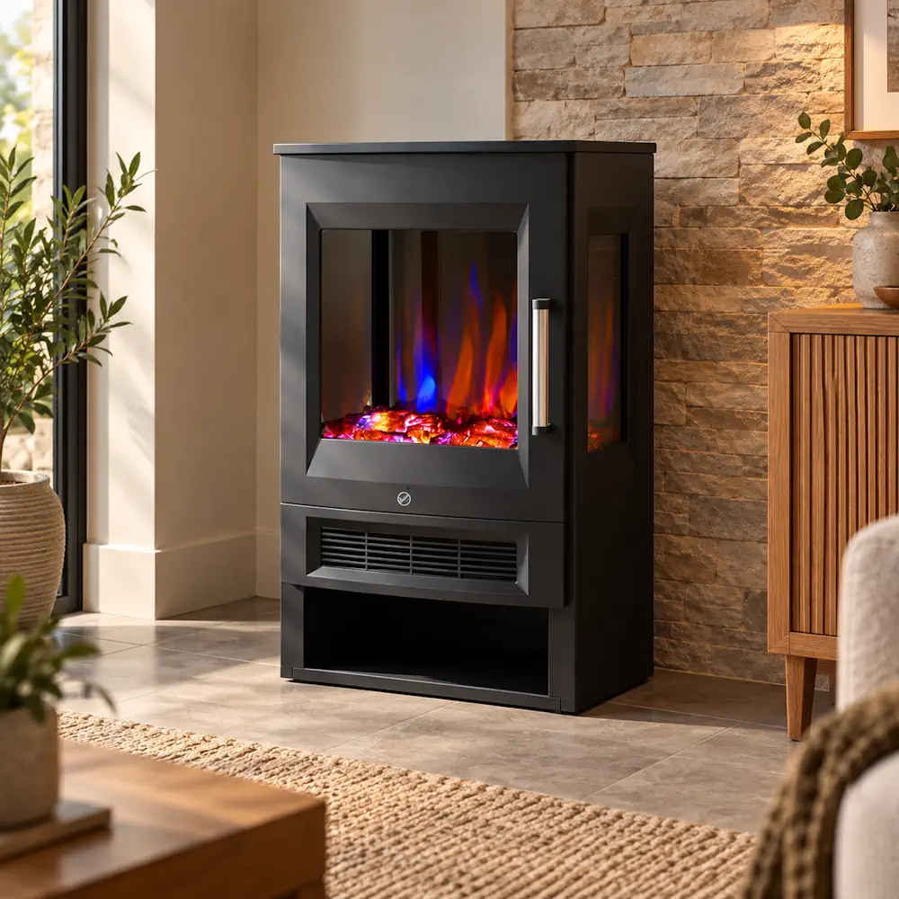 CANDOR, Chimenea eléctrica, termoventilador cerámico, 1800W