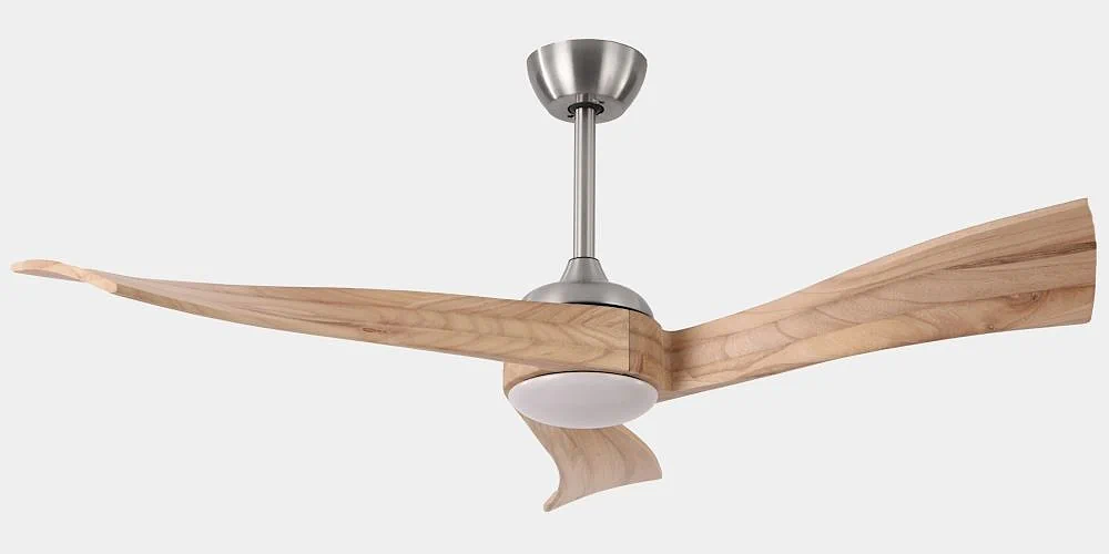 Ventilador de techo aspas de madera y luz