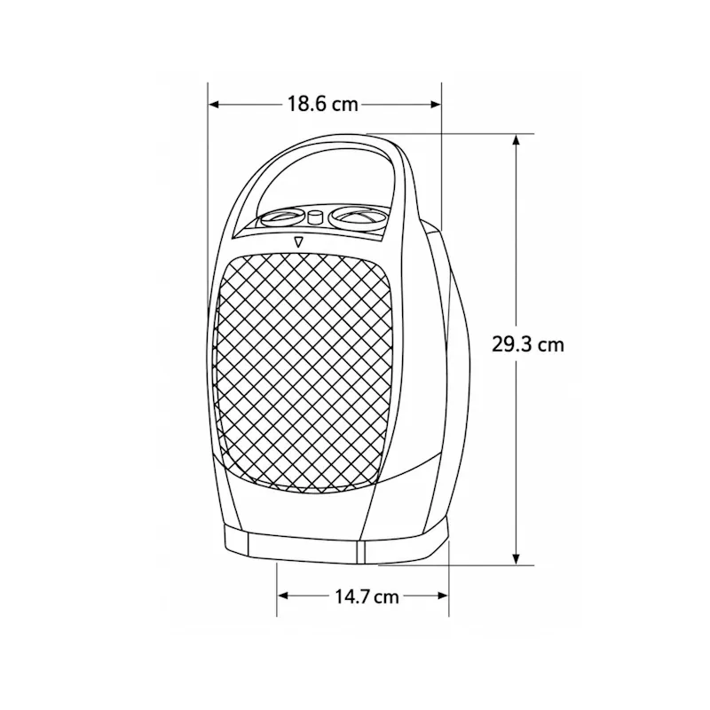 CERAMICO 3, Termoventilador de aire cerámico, con movimiento oscilatorio