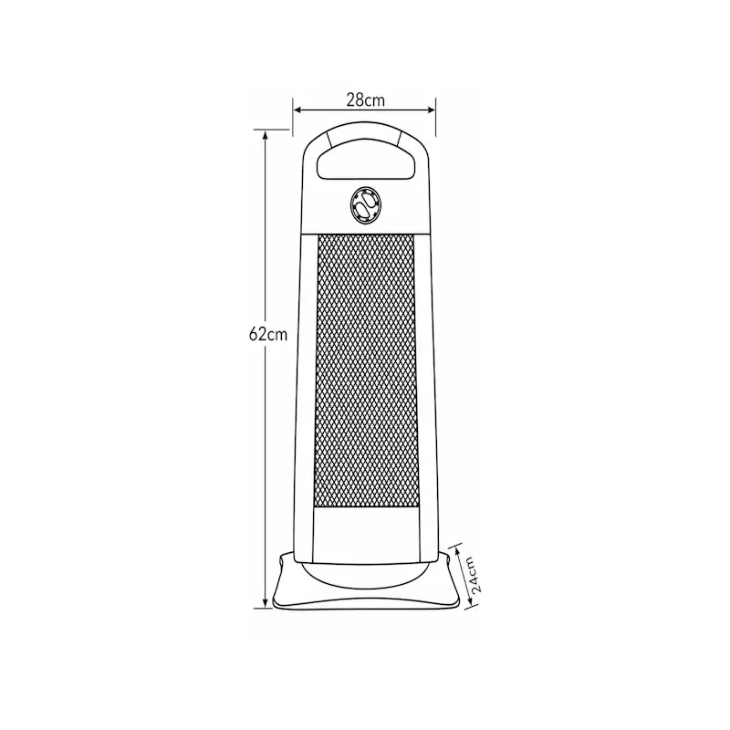 CHARO, Estufa 3 elementos halógenos, 1200W
