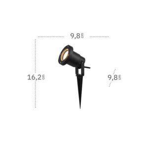 CLAVOS, estaca foco de jardín, dimensiones