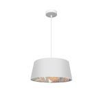 TUNEZ, Lámpara colgante de color blanco con interior estampado, diámetro 40 cm
