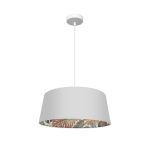 TUNEZ, Lámpara colgante de color blanco con interior estampado, diámetro 50 cm