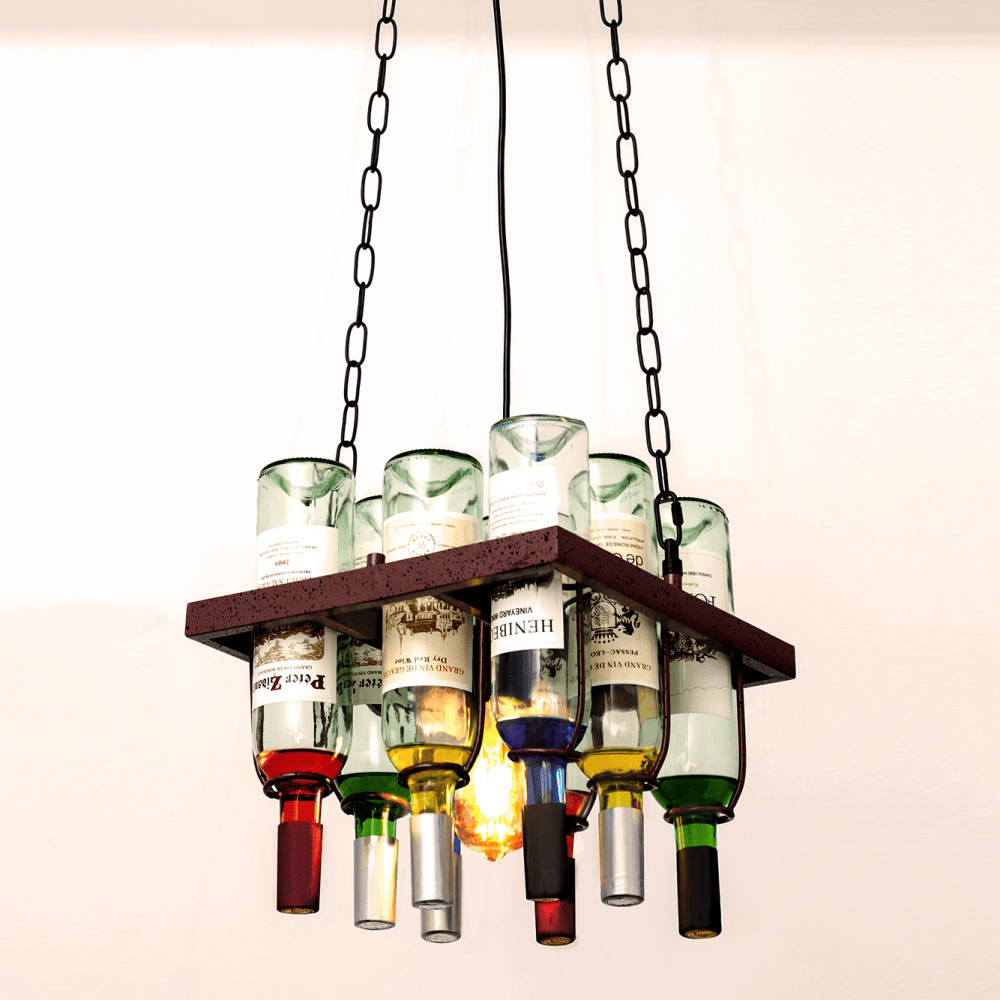BODEGA, colgante botellas rustico