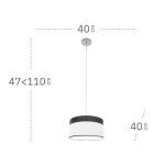 CLOE, Colgante de techo de Ø40 cm, medidas