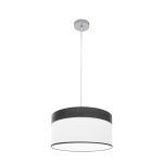 CLOE, Colgante de techo de Ø40 cm. Color Blanco/Madera negra