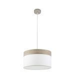 CLOE, Colgante de techo de Ø40 cm. Color Blanco/Madera gris