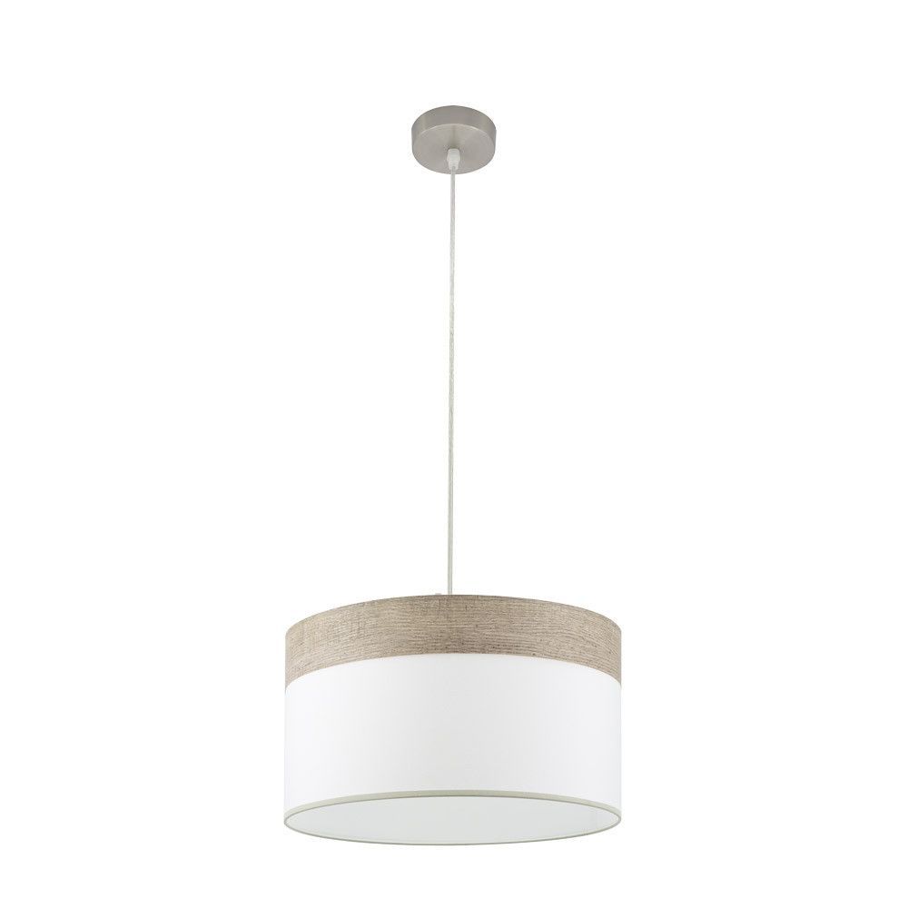 CLOE, Colgante de techo de Ø40 cm. Color Blanco/Madera gris