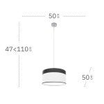 CLOE, Colgante de techo de Ø50 cm, medidas
